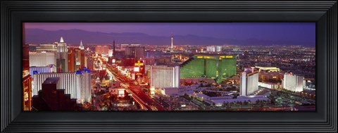 Framed Las Vegas Lit Up at Dusk Print