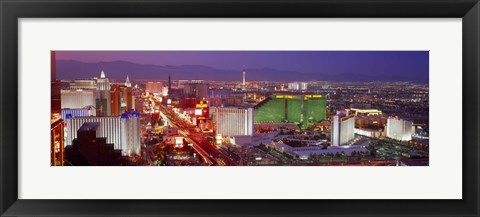Framed Las Vegas Lit Up at Dusk Print