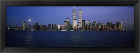 Framed Buildings at the waterfront, World Trade Center, Hudson river, Lower Manhattan, Manhattan, New York City, New York State, USA Print