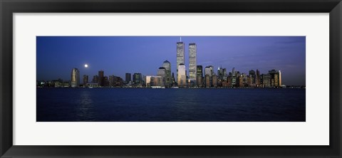 Framed Buildings at the waterfront, World Trade Center, Hudson river, Lower Manhattan, Manhattan, New York City, New York State, USA Print