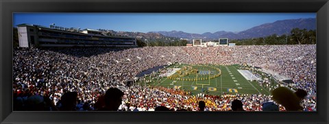 Framed Spectators watching a football match, Rose Bowl Stadium, Pasadena, City of Los Angeles, Los Angeles County, California, USA Print