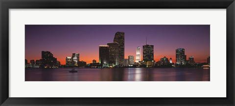 Framed Evening Biscayne Bay Miami FL Print