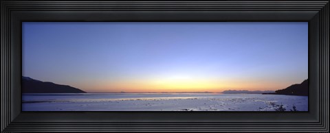 Framed Sunset over the sea, Turnagain Arm, Cook Inlet, near Anchorage, Alaska, USA Print
