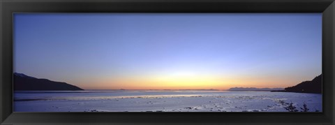 Framed Sunset over the sea, Turnagain Arm, Cook Inlet, near Anchorage, Alaska, USA Print