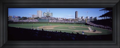 Framed Baseball match in progress, Wrigley Field, Chicago, Cook County, Illinois, USA Print