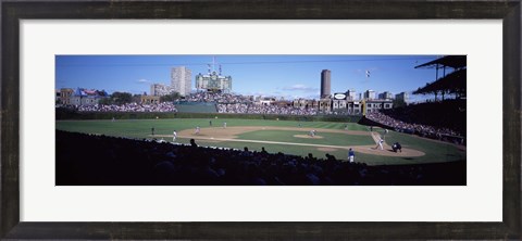 Framed Baseball match in progress, Wrigley Field, Chicago, Cook County, Illinois, USA Print