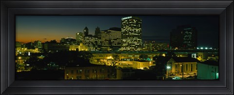 Framed Newark, New Jersey at Night Print