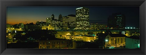 Framed Newark, New Jersey at Night Print