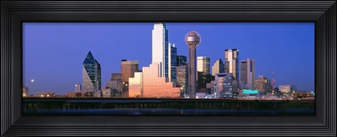 Framed Night skyline, Dallas, Texas Print
