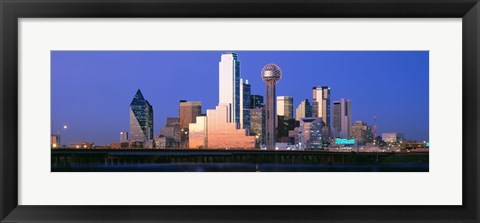Framed Night skyline, Dallas, Texas Print