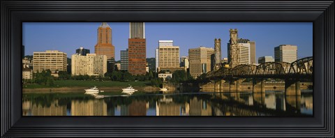 Framed Buildings at the waterfront, Portland, Oregon Print