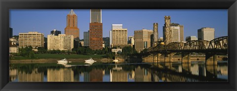 Framed Buildings at the waterfront, Portland, Oregon Print