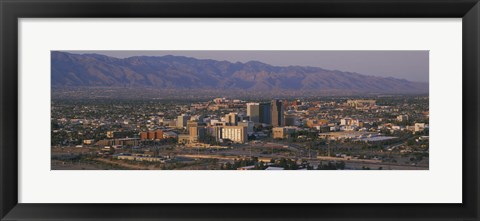 Framed High angle view of a cityscape, Tucson, Arizona, USA Print