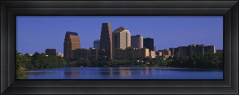 Framed Skyscrapers at the waterfront, Austin, Texas, USA Print