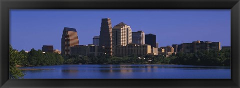 Framed Skyscrapers at the waterfront, Austin, Texas, USA Print