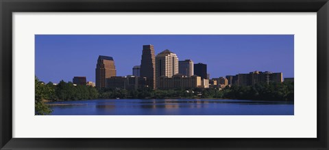 Framed Skyscrapers at the waterfront, Austin, Texas, USA Print