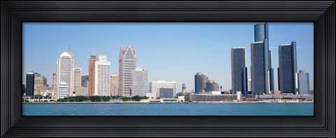 Framed Close-Up of Detroit Skyline Print