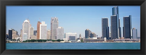 Framed Close-Up of Detroit Skyline Print
