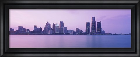 Framed Detroit skyline, Michigan Print