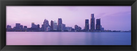 Framed Detroit skyline, Michigan Print