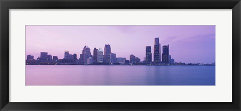 Framed Detroit skyline, Michigan Print