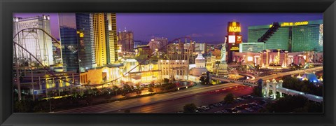 Framed MGM Grand and Roller Coaster, Las Vegas Print