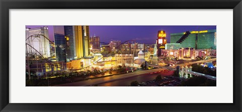 Framed MGM Grand and Roller Coaster, Las Vegas Print