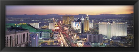 Framed Strip at dusk, Las Vegas NV Print