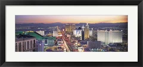 Framed Strip at dusk, Las Vegas NV Print