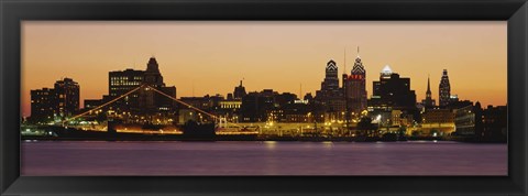 Framed Buildings at the waterfront, Philadelphia, Pennsylvania, USA Print