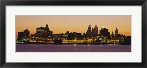 Framed Buildings at the waterfront, Philadelphia, Pennsylvania, USA Print