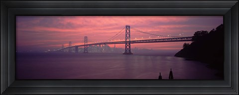 Framed Bridge across a sea, Bay Bridge, San Francisco, California, USA Print