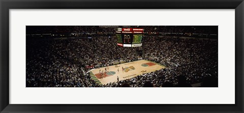 Framed Spectators watching a basketball match, Key Arena, Seattle, King County, Washington State, USA Print