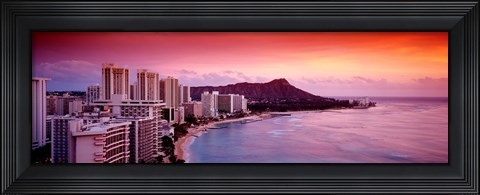 Framed Sunset Honolulu Oahu HI USA Print