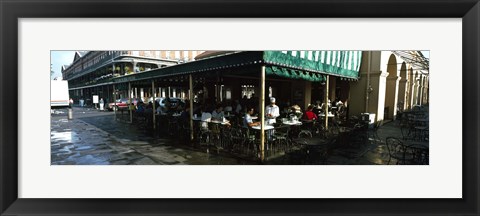 Framed Tourists at a coffee shop, Cafe Du Monde, Decatur Street, French Quarter, New Orleans, Louisiana, USA Print