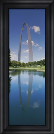 Framed Reflection of an arch structure in a river, Gateway Arch, St. Louis, Missouri, USA Print