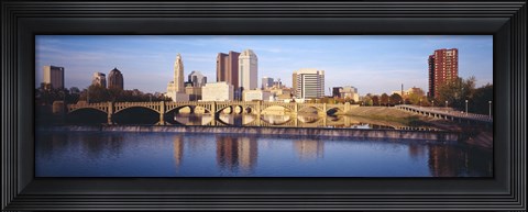 Framed Bridge across a river, Scioto River, Columbus, Ohio, USA Print