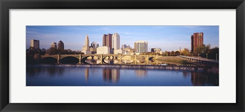 Framed Bridge across a river, Scioto River, Columbus, Ohio, USA Print