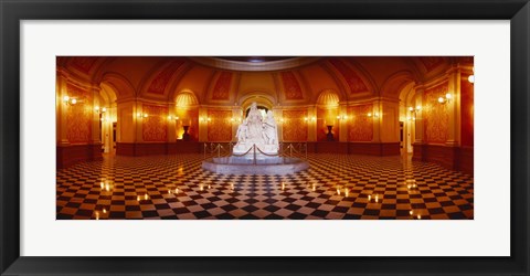 Framed Statue surrounded by a railing in a building, California State Capitol Building, Sacramento, California, USA Print