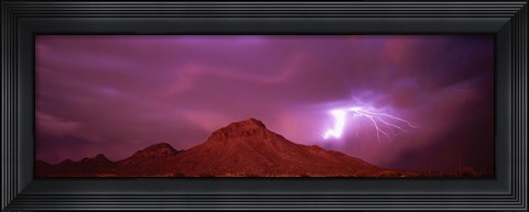 Framed Storm over Tucson AZ Print