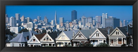Framed Victorian houses Steiner Street San Francisco CA USA Print