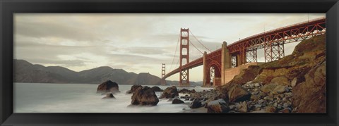 Framed Low angel view of Golden Gate Bridge Print