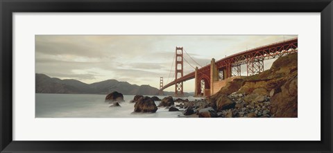 Framed Low angel view of Golden Gate Bridge Print