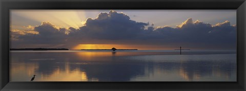 Framed Reflection of clouds in the sea, Everglades National Park, near Miami, Florida, USA Print