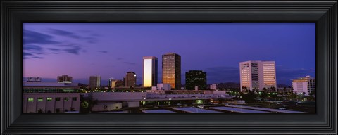 Framed Phoenix Skyline at dusk, Arizona Print