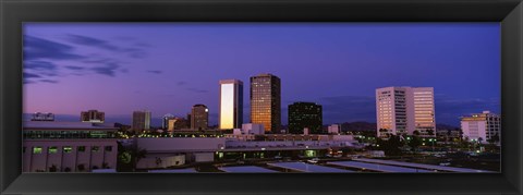 Framed Phoenix Skyline at dusk, Arizona Print