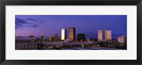 Framed Phoenix Skyline at dusk, Arizona Print