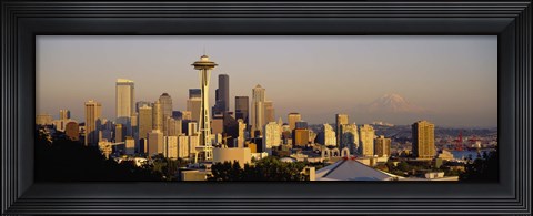 Framed High angle view of buildings in a city, Seattle, Washington State, USA Print