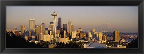Framed High angle view of buildings in a city, Seattle, Washington State, USA Print
