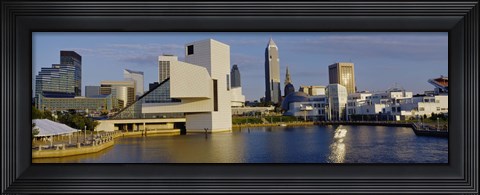 Framed Buildings In A City, Cleveland, Ohio Print